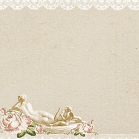Female nude with embroidery fabric decoration background