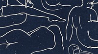 Sketch nude lady pattern background