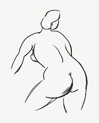 Sketch of sitting woman vintage illustration