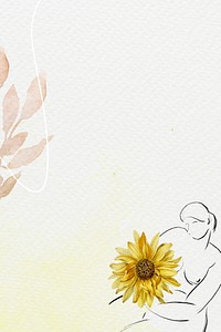 Nude lady with flowers drawing background