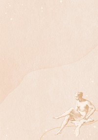Vintage naked woman background illustration