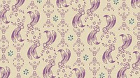 Vintage floral ornament seamless pattern purple background 