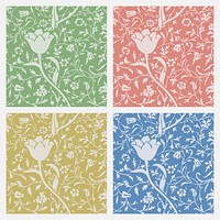 Vintage floral ornament seamless pattern background vector set