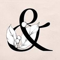 Psd ampersand symbol vintage typography