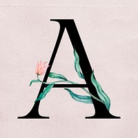 Font a vintage letter floral typography