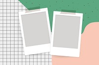 Instant photo frames on abstract background
