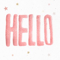 Shimmering Hello greeting word typography font and lettering