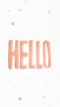 Sparkling glitter Hello greeting word typography font script