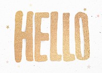 Hello text font typography sparkling gold word art