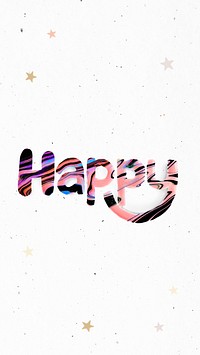 Glitter Happy acrylic paint word font typography