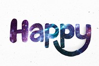 Happy word galaxy typography font