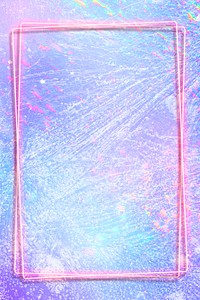 Neon frame psd holographic gradient plastic texture