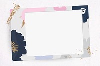 Psd flower decorated instant camera frame design space