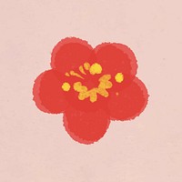 Plum blossom flower vector botanical illustration