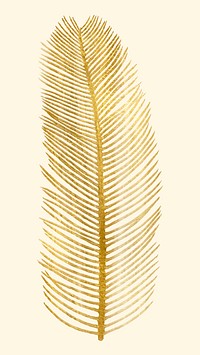 Vector golden palm leaf vintage illustration sticker