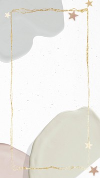 Festive gold shimmer frame psd white background
