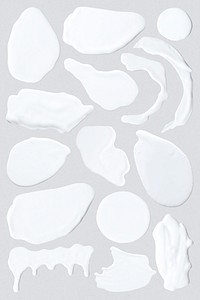 White color smear element psd paint texture set