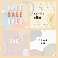 Fashion sale template pastel collection vector