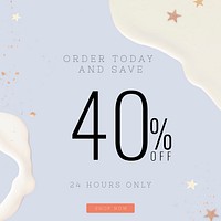Save 40% off banner template vector