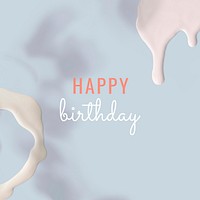 Happy birthday dull pastel vector template background