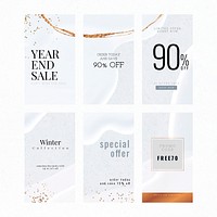 Abstract luxury social story vector template set