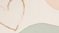 Gold heart neutral earth tone background 