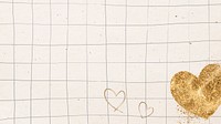 Gold love heart grid background