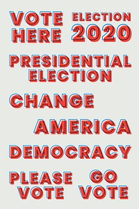 Vector US election 2020 multiply typeface word set