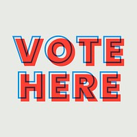 Vote here multiply font text vector typography