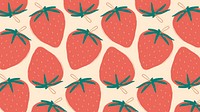 Psd hand drawn strawberry pattern background