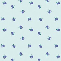 Seamless blueberry pattern pastel background