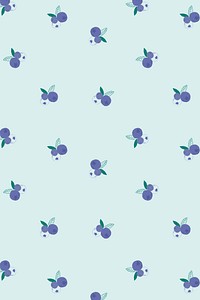 Psd hand drawn blueberry pattern background