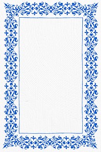 Blue filigree frame border vector 
