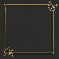 Gold filigree frame border psd