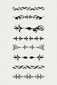 Vintage divider element psd ornamental set, remix from The Model Book of Calligraphy Joris Hoefnagel and Georg Bocskay