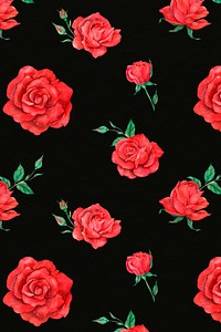 Blooming red rose pattern psd background