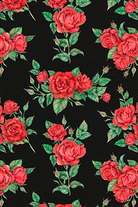 Red rose pattern background vector