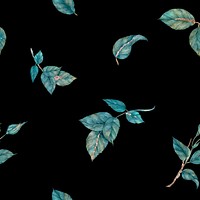 Glitter rose leaf vector seamless pattern background