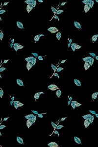 Glittery rose leaf vector pattern background