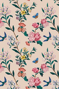 Vector colorful floral pattern vintage  background