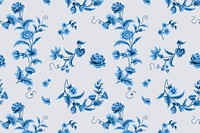 Vector blue floral pattern vintage background