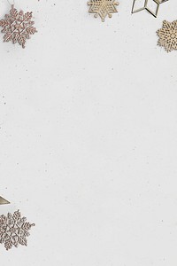 Gold snowflakes Christmas social media banner background with design space
