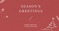 Season&#39;s greetings card psd banner Christmas