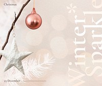 Winter sparkle Christmas decorated vector bokeh background
