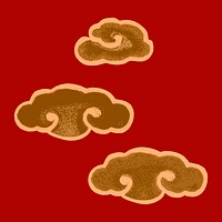 Cloud vector gold oriental Chinese art clipart collection