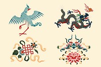 Decorative ornaments vector traditional Chinese art illustration collection