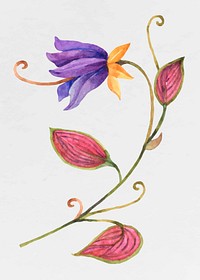 Purple watercolor flower vector illustration
