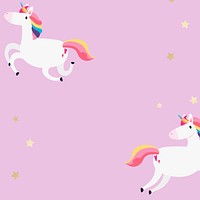 Colorful unicorn cartoon pink background pattern