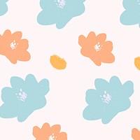Colorful vector pastel flowers hand drawn pattern