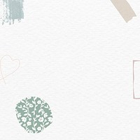 Cute abstract floral paper textured off white background